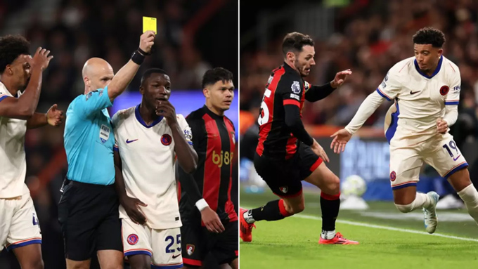 Taylor đã rút ra 14 thẻ vàng ở trận đấu giữa Bournemouth vs Chelsea