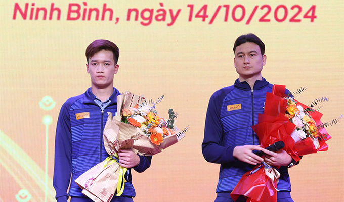 2 tân binh chất lượng của Ninh Bình ở giải hạng Nhất QG 2024/25 - Ảnh: MT